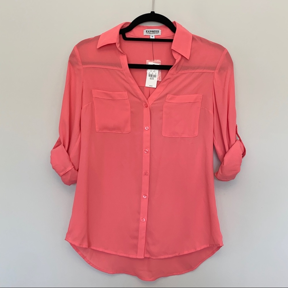 NWT EXPRESS Portofino Shirt - Coral
